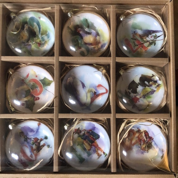 Collectible Trimsetter The 12 Days of Christmas Glass Ornament Set - Picture 3 of 4